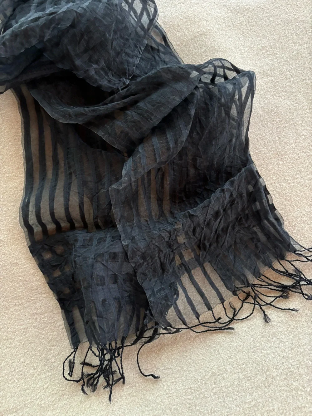 Vintage 90s Silk Windowpane Scarf